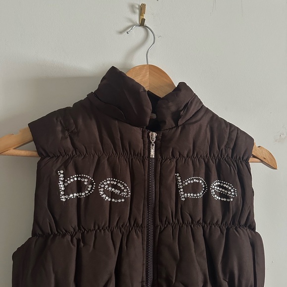 y2k brown vintage bebe scrunch puffer vest ✨ - Picture 3 of 4